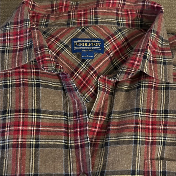 Pendleton Red and Brown Plaid Shirt - Picture 6 of 6